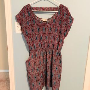 Pink Rose tribal print dress